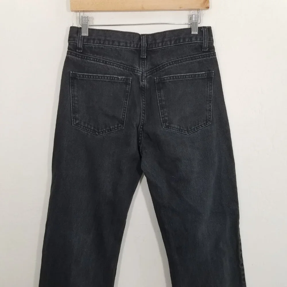 Zara High Rise Straight Jeans Black Size 4